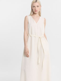 Свободный сарафан из премиального льна и хлопка в расцветке суровый - Mark formelle фото 5