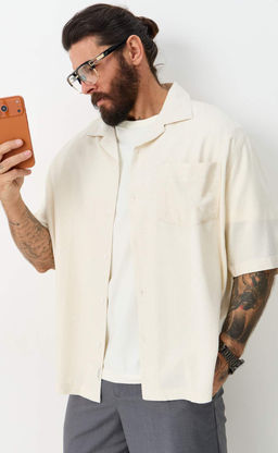 Рубашка к/р лен F611-0423 beige - Fine joyce фото 3