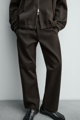WOOL/COTTON TEXTURED TROUSERS - Zara фото 5