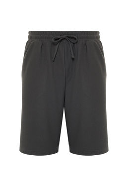 Fume Oversize/Genis Kesim Dokulu K?r?smaz Ottoman Sort TMNSS24SR00037