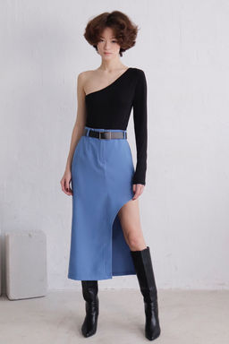 11579 Юбка с вырезом голубая - Martichelli фото 4