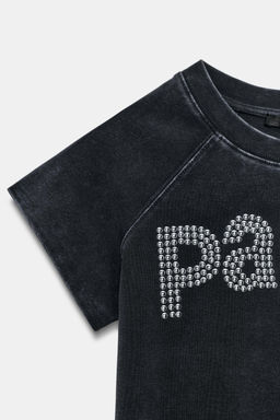 CAMISETA EFECTO LAVADO TACHAS / Carb?n - Zara фото 3