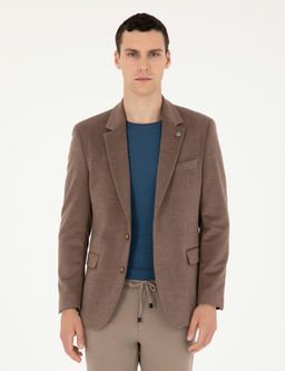 A__k Kahverengi Slim Fit Ceket