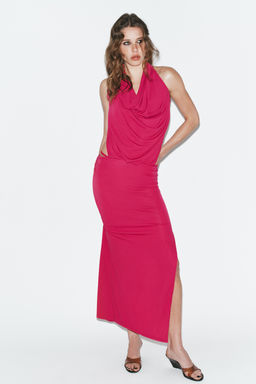 VESTIDO FLUIDO CUT OUT / Fucsia