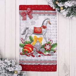 Цена за 2 шт. Полотенце кухонное новогоднее Доляна Новогодние игрушки 35х60 см, 160 г/м2  фото 2