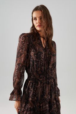 TRENDYOLMILLA Cok Renkli Boyundan Baglamal? Dokuma K?sl?k Elbise TWOAW21EL1448  фото 8