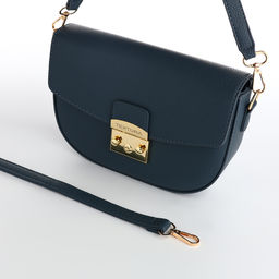 Сумка женская мессенджер TEXTURA на клапане, 23×6×15 см, синяя