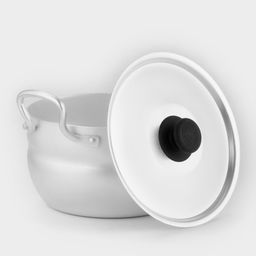 Цена за 4 шт. Кастрюля, 1.7 л, d=16 см, с крышкой, штампованный алюминий, серебристая