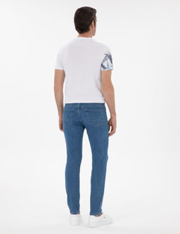 A__k Mavi Slim Fit Pamuklu Esnek Jean Pantolon