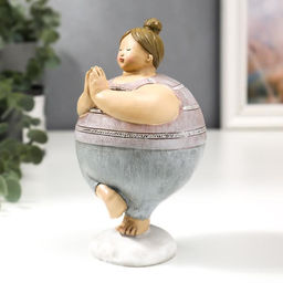 Фигурка полистоун «Пышечка - асана Дерево», 15×8.5×9 см
