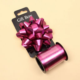 Цена за 2 шт. Набор для декорирования "Романс" бант d=10 см, лента 1,6 см (10м), Фуксия