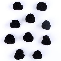 Шапка для игрушек вязаная, набор 10 шт., цвет чёрный - Simaland фото 2