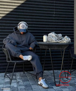 Костюм из хлопкового футера Oversize Худи & Брюки Джогеры