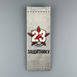 Пакет подарочный ламинированный под бутылку, упаковка, С 23 февраля, 13?35?10 см