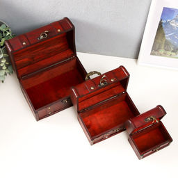 Набор шкатулок для украшений «Сундучок. Винтаж», дерево, 3 шт.