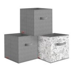 VAL VG-BOX-2SL Короба стеллажные, без крышки, 28*28*28 см, набор 3 шт., VINTAGE GREY, шт