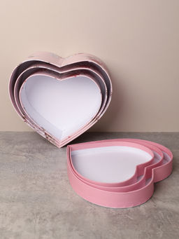 Коробка подарочная 3 штуки Сердце / 1156 /уп 24/16*18.3*7/18*20.3*8/20*22.3*9cm - ГалеонТрейд фото 4