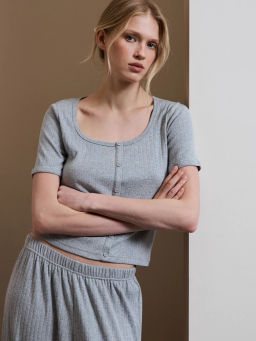 Домашняя блузка из ажурного хлопка ZR2603122807-38 / Zarina