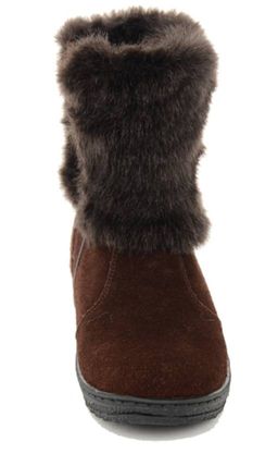 Унты женские на литой подошве. Коричн. Мех норка коричн. Короткие. Молния - Roshva фото 5