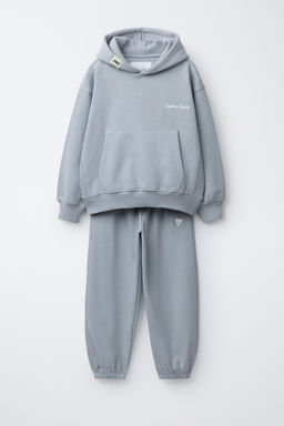 PLUSH SWEATSHIRT AND JOGGER TROUSERS SET WITH SLOGAN - Zara фото 11
