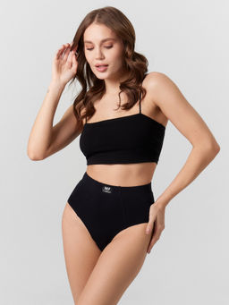 Цена за 2 штуки! Трусы женские черные с высокой посадкой