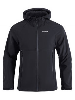 Ветровка спортивная мужская с капюшоном softshell черного цвета 9563Ch - Mtforce фото 19