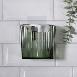 Органайзер для хранения «GREEN», навесной, 1 секция, с клеевой основой, 11.5×8×11 см, полупрозрачный, зелёный