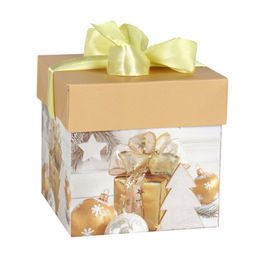 Цена за 12 шт. Коробка подарочная 10х10х10 см складная / 125 /уп 12/1200/Новый год - Галеонтрейд фото 3