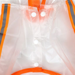 Дождевик-комбинезон для собак, р-р XS (ДС 20, ОГ 32 см, вес 1-3 кг), прозрачный-оранжевый - Simaland фото 5