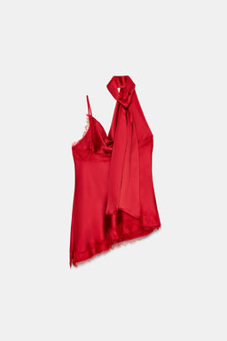 COMBINED LACE-TRIMMED TOP - Zara фото 13