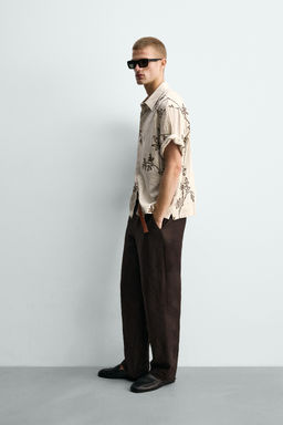 CAMISA RELAXED FIT  BORDADO FLORAL / Crudo - Zara фото 4