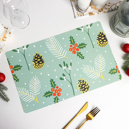 Цена за 4 шт. Салфетка сервировочная на стол Доляна Лесные шишки, 2641 см