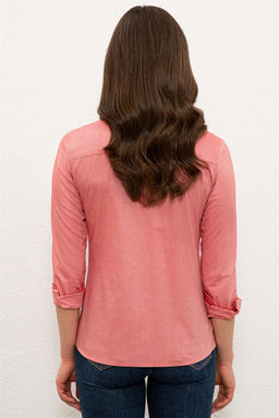 Женская красная базовая рубашка с длинным рукавом Неожиданная скидка в корзине - U.s. polo assn фото 3