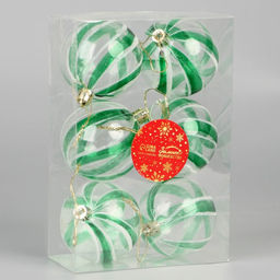 Ёлочные игрушки Ариан, шары новогодние, d=6 см, набор 6 шт., зелёный - Зимнее волшебство фото 4