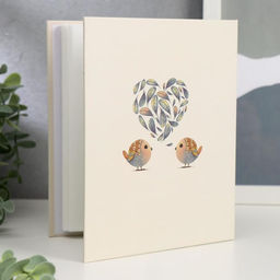 Фотоальбом на 100 фото 10×15 см «Птенчики и сердечко из листьев», 18×14×5 см