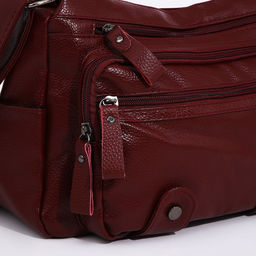 Сумка-мешок на молнии, цвет тёмно-красный - Simaland фото 4