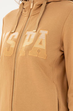Женская базовая толстовка с капюшоном цвета Camel Неожиданная скидка в корзине - U.s. polo assn фото 7