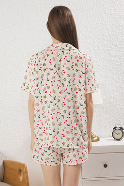 Trendyolmilla Cok Renkli Meyve Desenli Viskon Sortlu Dokuma Pijama Tak?m? THMSS25PT00307 фото 4