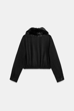 BOMBER JACKET WITH FAUX FUR COLLAR - Zara фото 7