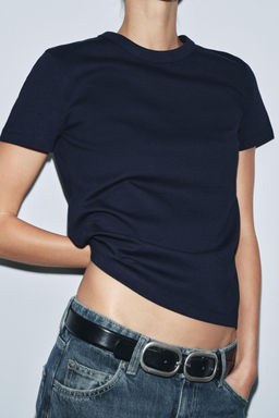 INTERLOCK SHORT SLEEVE T-SHIRT - Zara фото 13