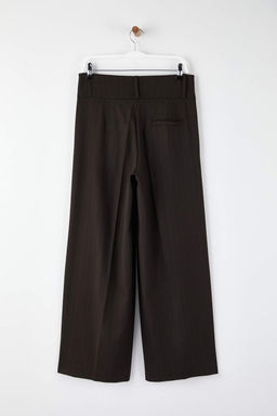 Kahverengi Cizgili Bel Detayl? Dokuma Pantolon TWOAW26PL00168 - Trendyolmilla фото 7