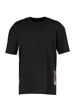 TRENDYOL MAN Siyah Oversize/Genis Kesim K?sa Kol Yaz? Bask?l? %100 Pamuklu T-Shirt TMNSS21TS1064 - Trendyolmilla фото 8