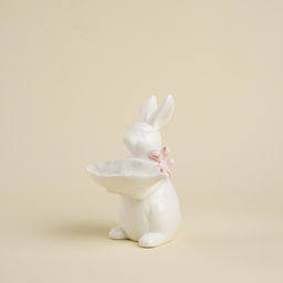 Блюдо сервировочное SL Home «Лесные кролики», 14.5×11×17.3 см, фарфор, белое