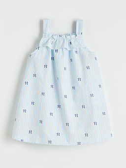 Volanl? K?z ?ocuk Poplin Elbise