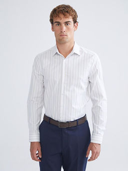 Slim Fit Uzun Kollu ?izgili Erkek G?mlek