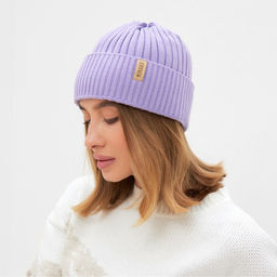 Шапка женская MINAKU Бини цвет лаванда, размер 56-58  фото 2