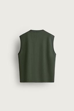 SUDADERA TANK RELAXED FIT TEXTO BORDADO / Verde oscuro - Zara фото 8