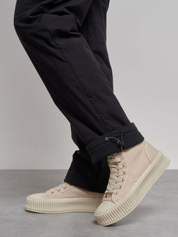 Брюки утепленные спортивные с высокой посадкой женские зимние черного цвета 7141Ch - Colannia фото 12