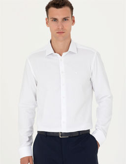 Beyaz Slim Fit Uzun Kollu G_mlek