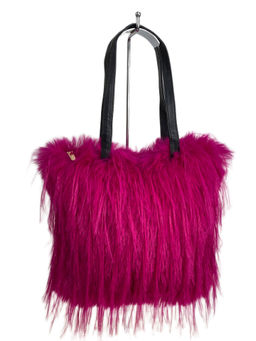Женская сумка из искусственного меха, цвет фуксия